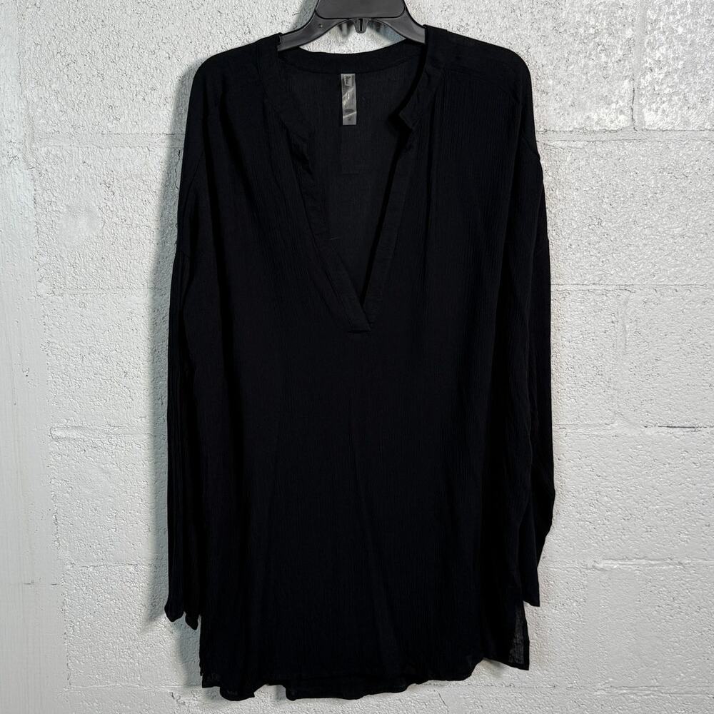 Raisins Juniors' San Pedro Long-Sleeve Tunic Cover-up black Large